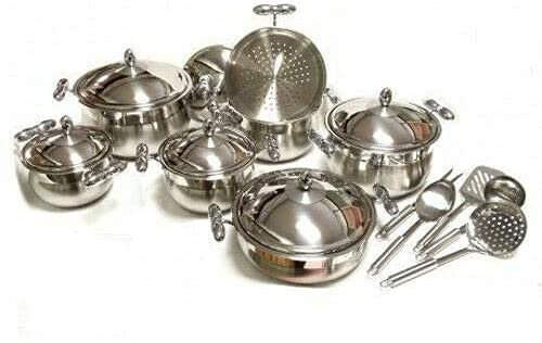 Set Batteria Pentole in Acciaio inox, Set pentole, Set Pentole Acciaio, Batteria Pentole Acciaio, Set Pentole 18 pezzi, Batteria Pentole 18 pezzi