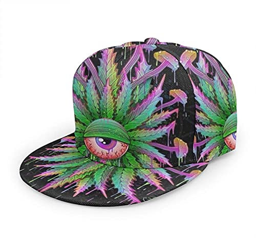 Oaieltj Unisex Baseball Cap Erwachsene Teens Adjustable Snapback Flat Brim Baseball Cap Cool Hip Hop Hat, Trippy Eye Pilz, One size