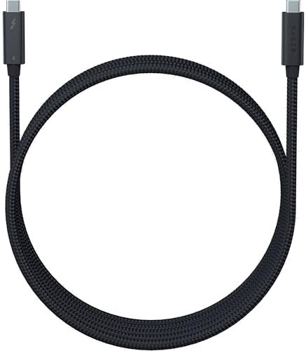 Razer Thunderbolt 4 Cable (2.0m / 6.56ft): Up to 40 Gigabits Per Second - Up to 8K Resolutions - Up to 100W Charging - Compatible with Windows PC/Mac/Thunderbolt 3 Devices - Black