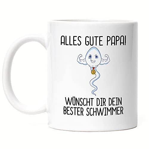 Hey!Print Alles Gute Papa Wünscht Dir Dein Bester Schwimmer Tasse Vatertagsgeschenk Geburtstag Lustiges Motiv Sohn Geschenkidee