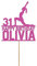 Yoga-Kuchenaufsatz, personalisierbar, Yoga, Stretch, Kuchendekoration, Name und Alter (Rosa)