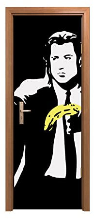 Coloray Türaufkleber Dekoration 70x200cm Wandgemälde Innenausstattung Aufkleber - Pulp Fiction Banksy.