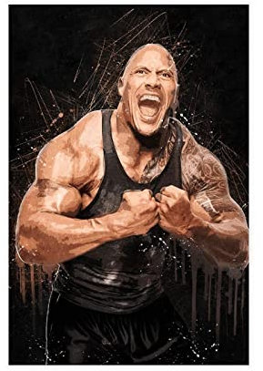 FISH DRAGATE Schauspieler Dwayne Johnson Poster 4 Leinwandposter Wandkunst Dekor Bild Gemälde für Wohnzimmer Schlafzimmer Dekoration Rahmen Stil 30 x 45 cm