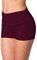 Alkato Damen Sport Shorts mit Hohem Bund Hotpants Radlerhose, Farbe: Weinrot, Größe: 36