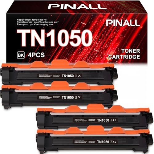 PINALL TN1050 Compatibile per TN 1050 für Brother DCP 1612W DCP 1512 DCP 1510 DCP 1610W, HL 1110 HL 1112 HL 1212W HL 1210W, MFC 1810 MFC 1910W MFC 1815 (4 Schwarz)