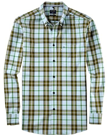 OLYMP Herren Freizeithemd Langarm Casual,Kariert,Regular fit,Button-Down-Kragen