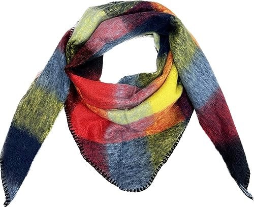 J26 XL Dreiecksschal Winter Unisex Dreieck Schal Karo Wolle Fashion Stola Tuch (Variante 8)