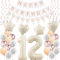 Deko 12. Geburtstag Mädchen Beige Roségold Luftballons 12 Geburtstag Dekoration Mädchen，12 Geburtstag Deko，Geburtstagsdeko 12 jahre Mädchen,Happy 12th Birthday Girlande 12 Geburtstag Party Deko
