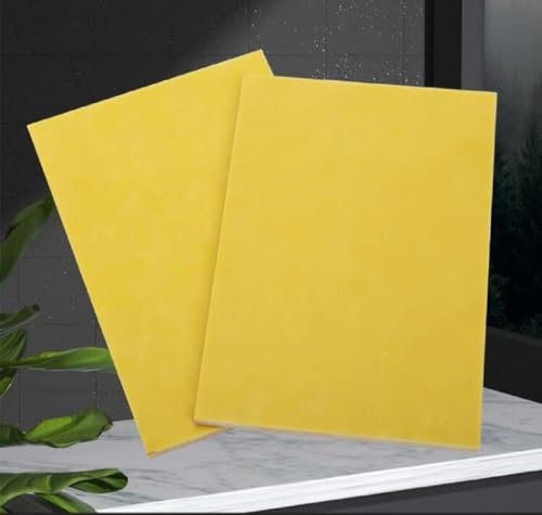 WEKOW 2PCS Espesor 0.3-10mm Anchura 100mm Longitud 200mm Placa De Resina Epoxi Placa De Aislamiento De Circuitos 3240 Placa De Aislamiento De Fibra De Vidrio (Amarillo,1.5mm)