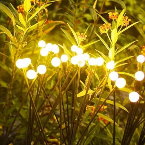 JZK 2 Paquets 20 LEDs blanc chaud lumière luciole énergie solaire lumière décorative jardin extérieur étanche pour chemin parterre de fleurs pelouse patio lampes décoration fête