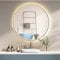 HOKO Design ANTIBESCHLAG Badspiegel rund 60 cm mit Metall Rahmen Matt Schwarz. Runder Bad Wandspiegel LED beleuchtet + Touch Schalter + LED Licht Wechsel
