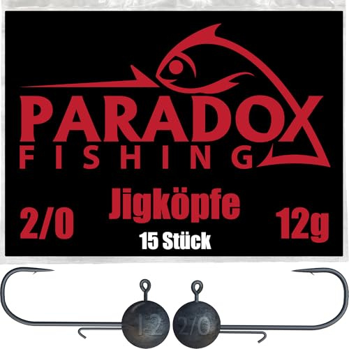 Paradox Fishing Jigköpfe Sets 2/0 3/0 4/0 5-28g - 15/25 St. - Jig Köpfe Gummifisch mit Jighead für Gummifische Zander Angelzubehör