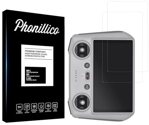 PHONILLICO Hartglas für DJI RC Fernbedienung für Drohne [Pack 2] Displayschutzfolie