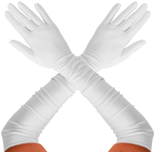 REDSTAR Long Satin Elbow Length Opera Gloves for Women - Ladies Long Evening Gloves Fancy Dress for Prom Accessories, Bridal Fancy Dress - 1920s Accessories for Women Flapper Costume