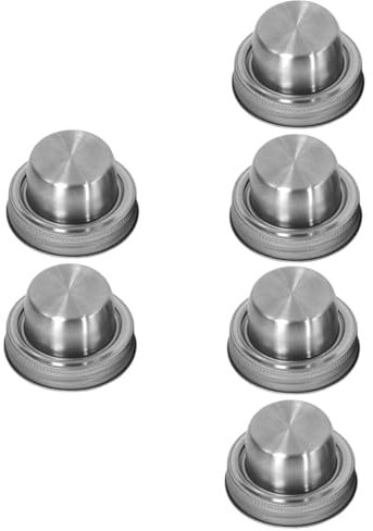 JECOMPRIS 6 Pièces Filtre Couvercle De Bocal Mason Couvercles De Distributeur De Bec Couvercle Shaker Mason Jar En Acier Inoxydable Couvrir Le Maçon Acier Inoxydable 304