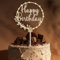 Giftota Cake Topper Happy Birthday aus Holz mit LED Lichterkette - Tortendeko Geburtstag, Kuchen Deko für Mädchen Jungen Frauen Männer - Größe 18 x 27 cm