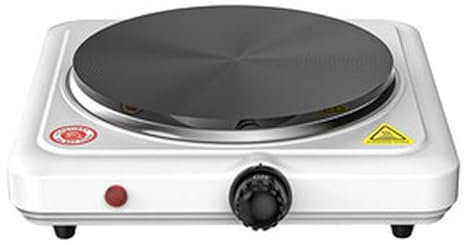 Hornillo eléctrico 1.500W, 1 quemador, ideal para cocinar en casa, campings y actividades al aire libre.