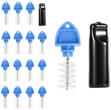 16 Cepillos para Grifo de Cerveza con 2 Tapones para Grifo de Cerveza Cepillo para Grifo de Cerveza y Tapón para Grifo de Cerveza, Cepillo de Limpieza de Nailon Más Suave Cubierta