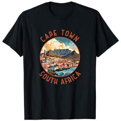 Kapstadt Südafrika Retro Distressed Circle Travel T-Shirt