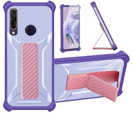 Aroepurt Hülle Für Wiko View 3 PRO Hülle Case Handyhülle Schutzhülle Cover [mit gehärtetem Glas-Screen-Protector] Hybrid [Folding Support Magnetic] [Frosted Anti-Fingerprint] Lila