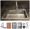 KOOGIMDDR 75x45cm Lavello A Cascata Multifunzionale Da 13 Pezzi Set Lavello Da Cucina In Acciaio Inossidabile Con Rubinetto Estraibile Con Display Digitale Postazione Di Lavoro A Vasca Singola