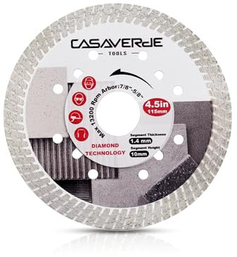 Casaverde 115mm Diamond Cutting Disc, Super Thin Porcelain & Ceramic Cutting Disc, Ideal for Granite, Marble, Concrete & Tiles
