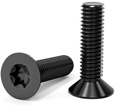 ORTAVA 20 Stück Senkkopfschrauben M8 x 30 mm, M8 Senkkopfschrauben Torx Edelstahl 304, Senkkopfschraube mit Innensechsrund/Torx (ISR/TX) nach Norm ISO 14581 / DIN 965, für Maschinen, Möbel (Schwarz)