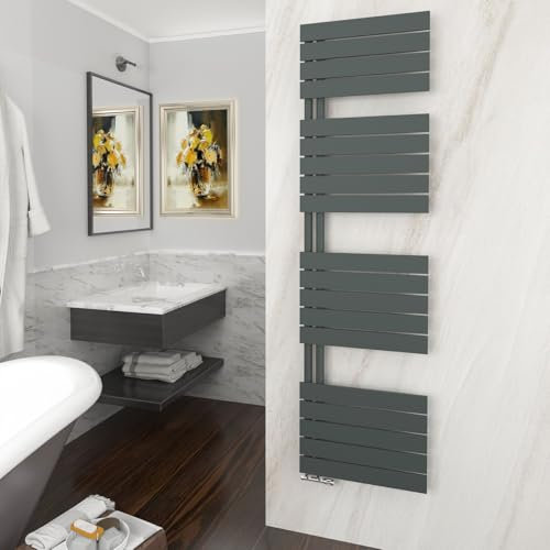GY Bath Badheizkörper 1800x500mm, Anthrazit Handtuchhalter Heizkörper Flach, Handtuchheizkörper Seitenanschluss Handtuchwärmer Handtuchtrockner 879W
