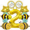 MACULPER 10 Stück Biene Geburtstag Deko: Bienen Luftballons & Happy Birthday Ballons - Hochwertige Aluminiumfolie & Bienenform Design - Perfekt für Kindergeburtstage & Mottopartys