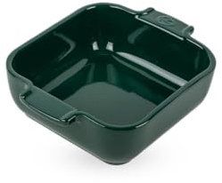 PEUGEOT - Quadratische Auflaufform Appolia 18 cm - Keramik - Waldgrün | 100% natürliche Materialien - Hochgebrannte Emaille - 10 Jahre Garantie | 100 % natürliche Materialien - Hochgebrannte Emaille - 10 Jahre Garantie