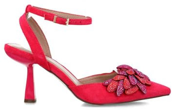 MENBUR Slingback in camoscio con Cinturino e Fiori con Strass Lilla Lilla 38