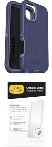 OtterBox Defender Series MagSafe Case for iPhone 16 Plus, Shockproof, Drop Proof, Ultra-Rugged, Protective Case, 7x Tested to Military Standard, Purple and Screen Protector