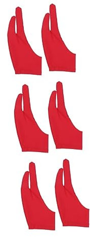 Healeved 3sets Two Finger Curved Gloves for Drawing Artist Gloves Sketch Glove Thin Breathable Material 2pcs*3
