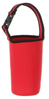 AMEEDA Sac de Bouteille d'eau en Filet Eco-Friendly 900ml Water Bottle Holder Tumbler Carrier Basket Portable Sports Cup Pouch Heat Insulated Small Bag(Red)