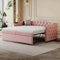Dolamaní Divano letto 90/180x200 cm per adulti 2 persone, letto estraibile stessa altezza letto allungabile per letto matrimoniale, letto multifunzione in tessuto di velluto delicato sulla pelle (rosa