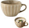 Large Ceramic Coffee Cup, 400 ml Mug with Handle, XXL Cappuccino Cup, Salad Bowl, Ramen Bowl (Light Yellow)