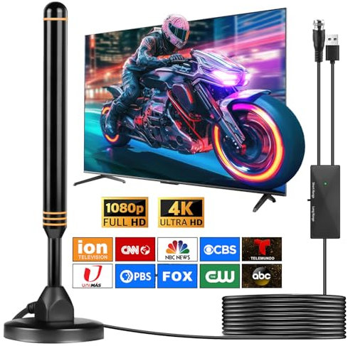 TV Antenna Indoor for Smart TV for Long Range Reception and All Smart TVs HD Digital Antenna with Amplifier Signal Booster for Local Channels Supports 4K 1080p-2025 Upgrade