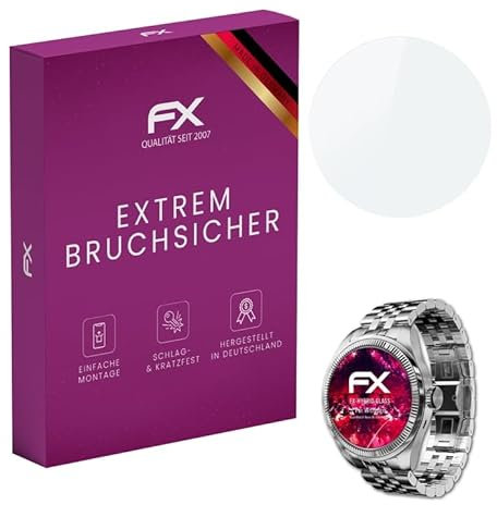 atFoliX Glasfolie kompatibel mit Withings ScanWatch Nova Brilliant 39mm Panzerfolie, 9H Hybrid-Glass FX Schutzpanzer Folie