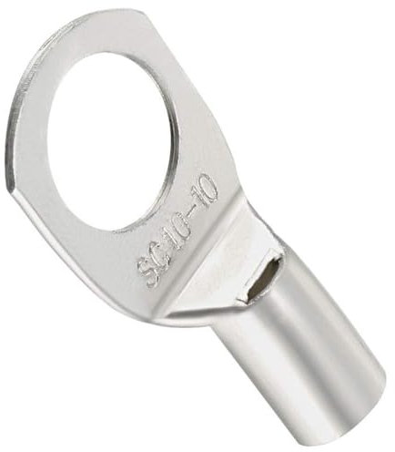 TA-VIGOR 10Pcs Copper Wire Lug, 8 AWG SC10-10 Cable Lugs Bolt Hole, Battery Cable Ends Eyelets Crimp Tubular Ring Terminals Connectors for Boat Car Electric Auto