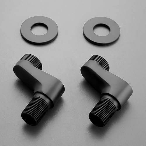 BiaoTeng S-Anschluss für Wandarmaturen Messing, 2 Stück Duscharmatur Adapter S-Anschluss Schwarze Matte