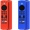 Pinowu Silikon-Schutzhülle für Fernbedienung, 2 Stück, für Fire TV Stick 4K Max (2. Generation), Insignia/Pioneer/Omni (QLED) Series Fire TV Alexa Sprachfernbedienung mit Umhängeband, Rot, Blau
