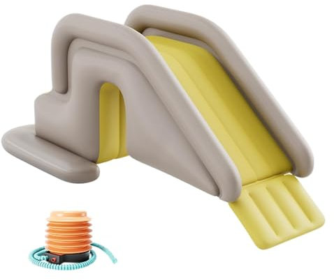 Toboggan Gonflable pour Piscine pour, Toboggan Aquatique avec Pompe À Pied Gonflable, Base Remplissable d'eau, pour Piscines Hors Sol Et Enterrées, 200 X 80 X 85 Cm
