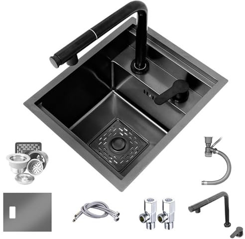 Fregadero oculto de acero inoxidable invisible de una sola ranura con tapa de elevación extraíble, lavabo de manos para verduras