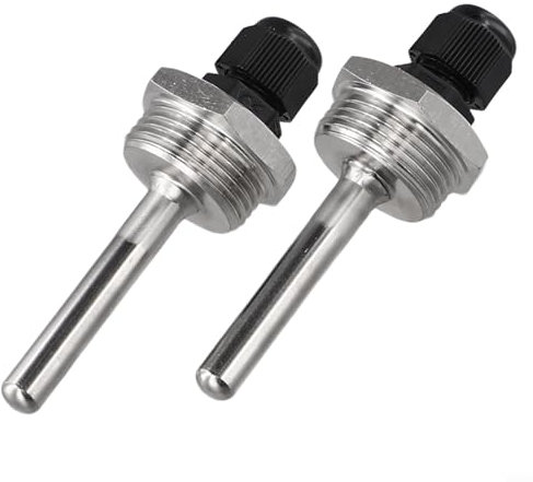 Manguitos de inmersión de acero inoxidable 304, juego de 2 para aplicaciones de sensores de temperatura en electrónica e industrias automotrices (8 x 50 mm)