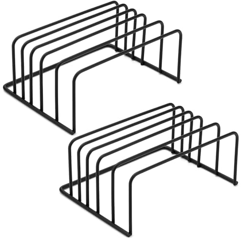 YOFAPA Multifunktionales Schneidebrett-Regal, Küchenorganizer, Aufbewahrung für Schneidebretter, Geschirrregal für Küchenarbeitsplatte, schwarzer Metallständer mit 6 Fächern, platzsparend, 2 Stück