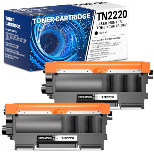 colorfly Toner TN2220 TN 2220 Kompatibel mit Brother TN2220 TN-2010 | Kompatibel mit Brother MFC-7360N HL-2130 MFC-7460DN MFC-7860DW FAX-2840 FAX-2940 HL-2240 HL-2250DN HL-2135W (2 Schwarz)