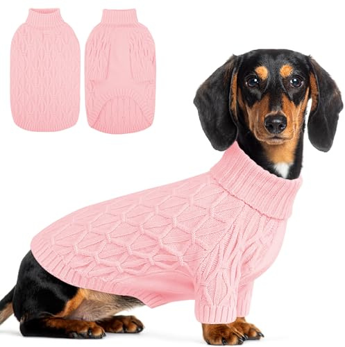 Queenmore Hundepulli für Kleine Hunde, Warm & Weich, Hundepullover Winter für Chihuahua, Maltese, Innen und Außen, Rosa, S