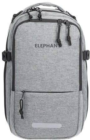 Elephant Fly Small Rucksack Handgepäck 20L, Hellgrau Zip Schwarz S 13124 +g | Flugzeug 20 L Bus Reisetasche Klein Tasche Travel 40x25x20cm Anti-Theft