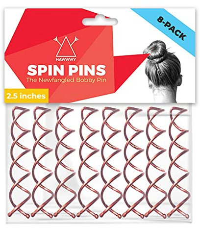 Hawwwy Spiral-Bobby-Pins, 8 Stück, Spin-Pins, einfache und schnelle Dutt-Maker-Twist-Haarnadeln für Frauen und Kinder, Hochsteckfrisur-Haar-Accessoires