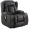 More4Homes CAESAR ELECTRIC AUTO RECLINER MASSAGE HEATED GAMING WING LOUNGE BONDED LEATHER CHAIR (Black)